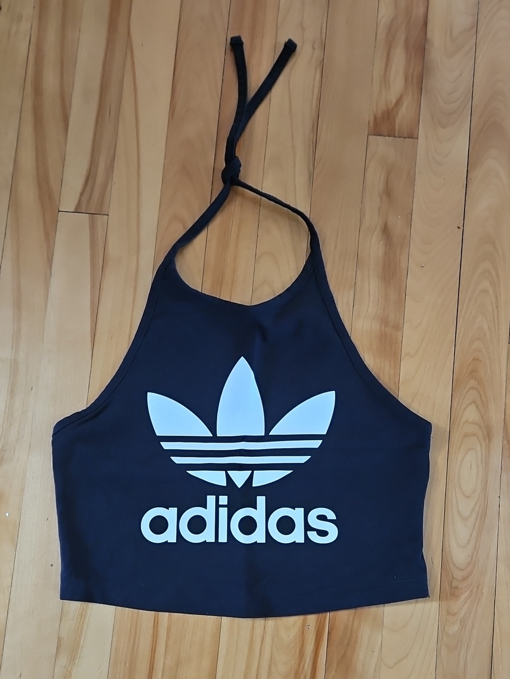 adidas Black Halter Crop Top